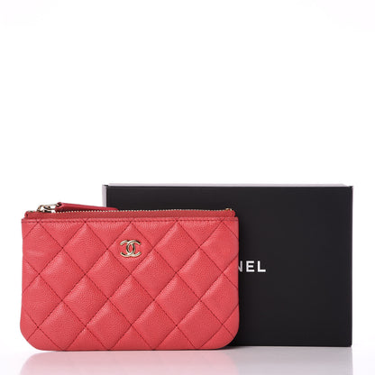 Chanel Caviar Quilted Small Cosmetic Case Dark Pink 10 of 10