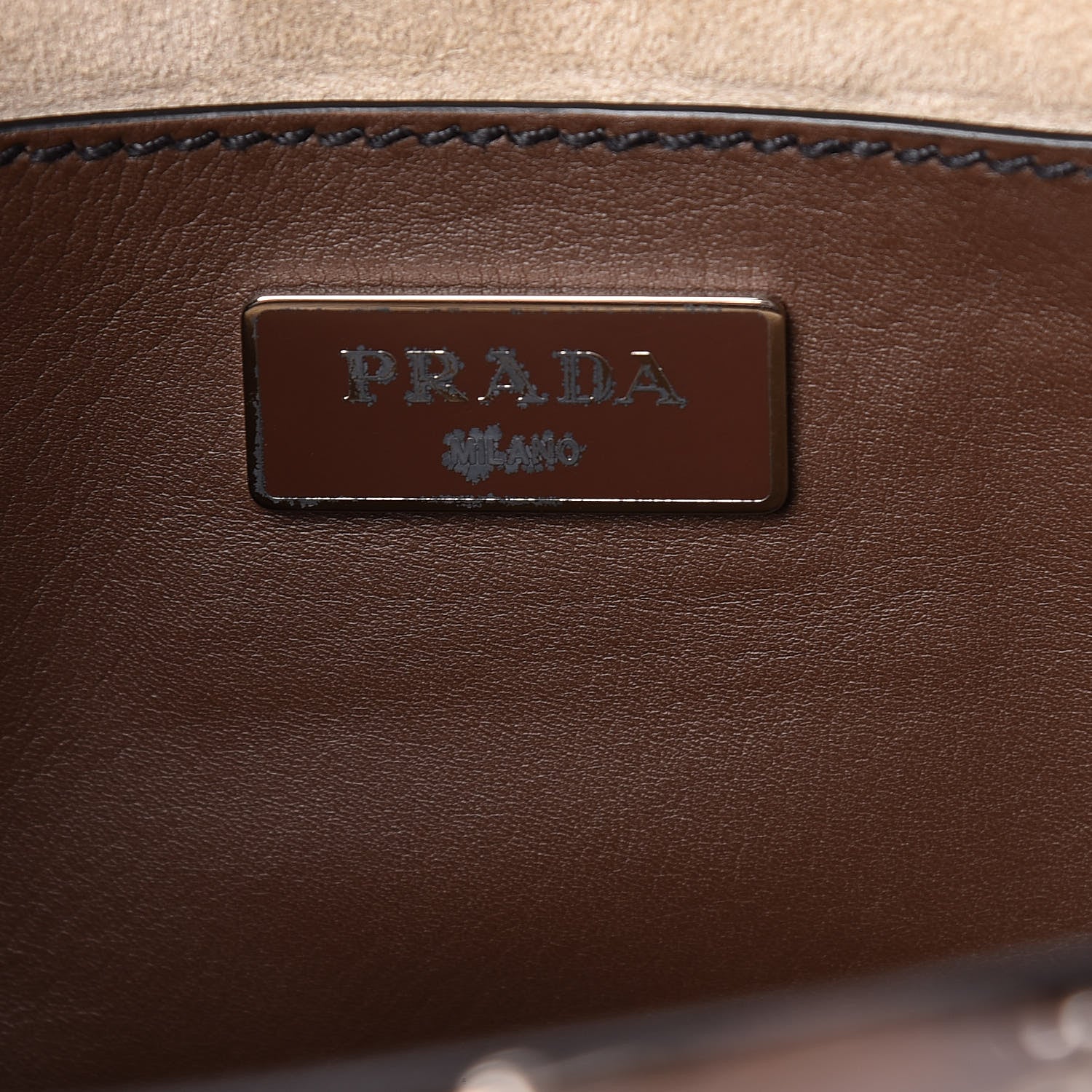 Prada City Calf Small Stitched Twin Pocket Tote Cacao 8 of 13