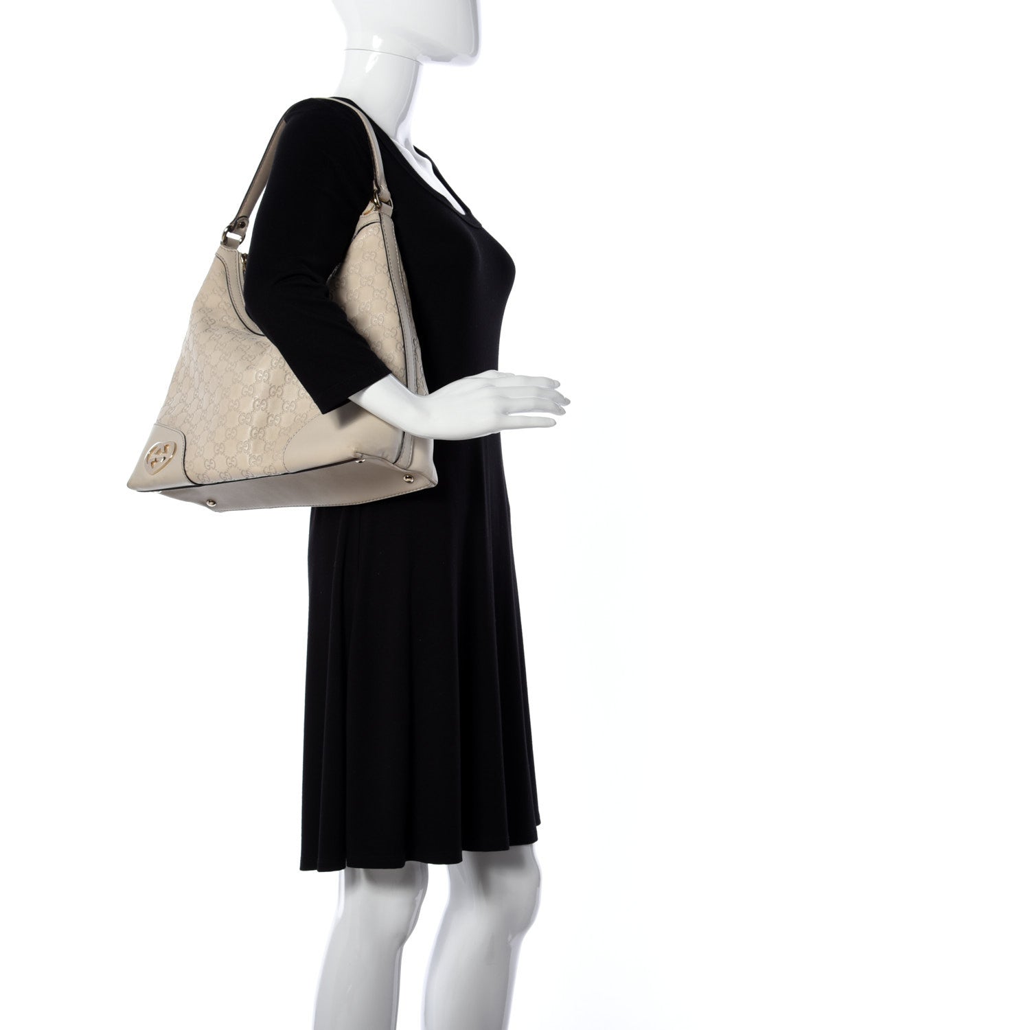 Gucci Guccissima Medium Lovely Heart Hobo Off White 3 of 13
