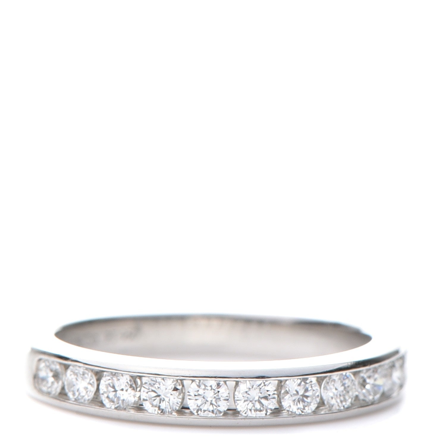 Tiffany Platinum Diamond .33ctw Half Circle Wedding Band Ring 50 5.5 1 of 5