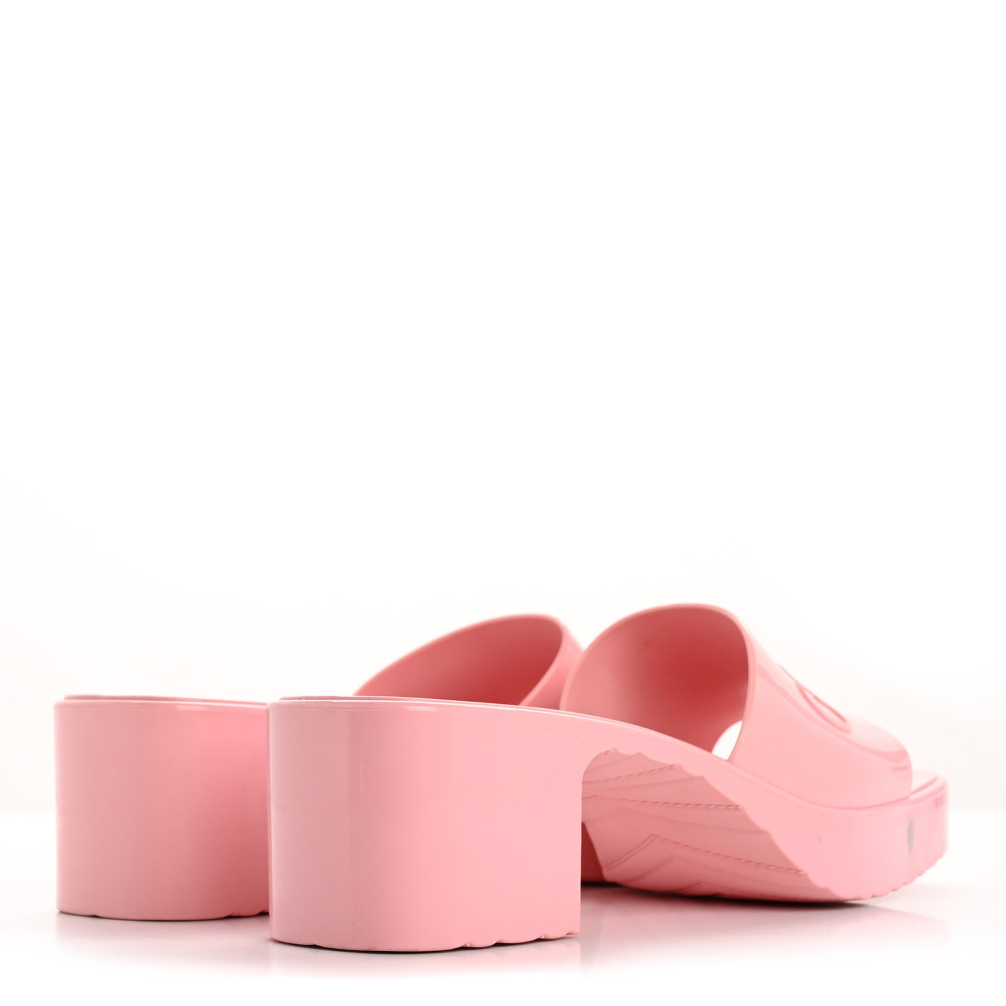 Rubber Gucci Logo Womens Platform 20/60mm Slide Sandals 40 Wild Rose