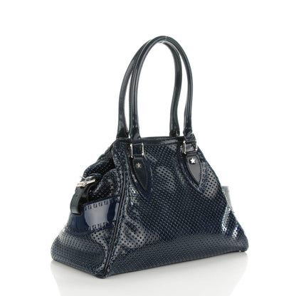 Fendi Nappa Patent Bag De Jour Perforated Tote Navy 3 of 6