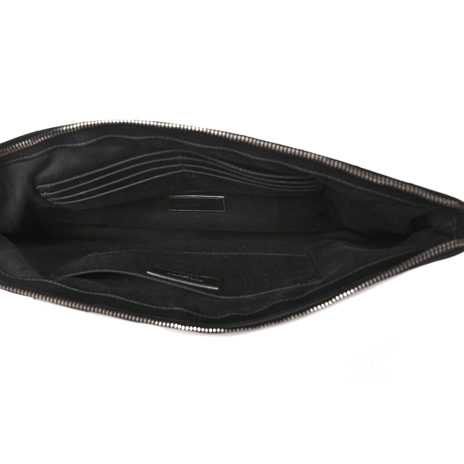 Saint Laurent Calfskin Matelasse Chevron Monogram Document Holder Black 5 of 9