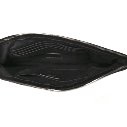 Saint Laurent Calfskin Matelasse Chevron Monogram Document Holder Black 5 of 9