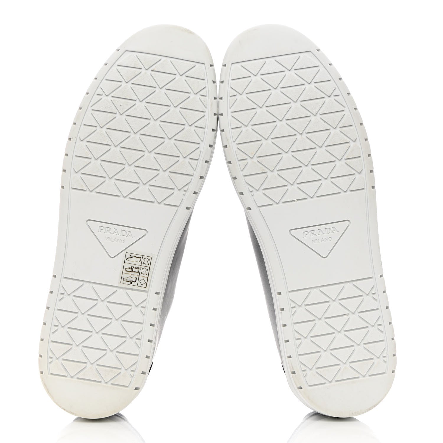 Prada Vitello Soft Metal Triangle Logo Womens Edge Low Top 30mm Sneakers 39 Black White 5 of 10