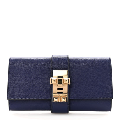 Hermes Chevre Mysore Medor 23 Clutch Bleu Encre 1 of 10