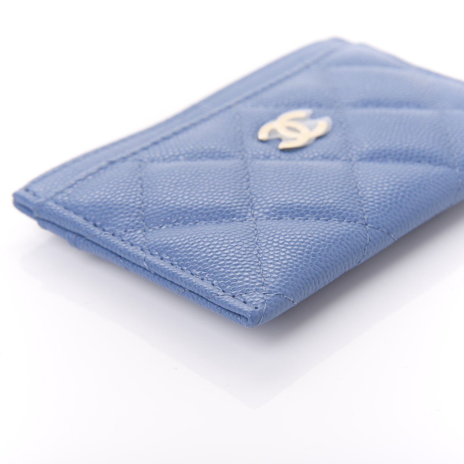 Chanel Caviar Quilted Card Holder Blue 6 of 12
