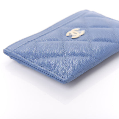 Chanel Caviar Quilted Card Holder Blue 6 of 12