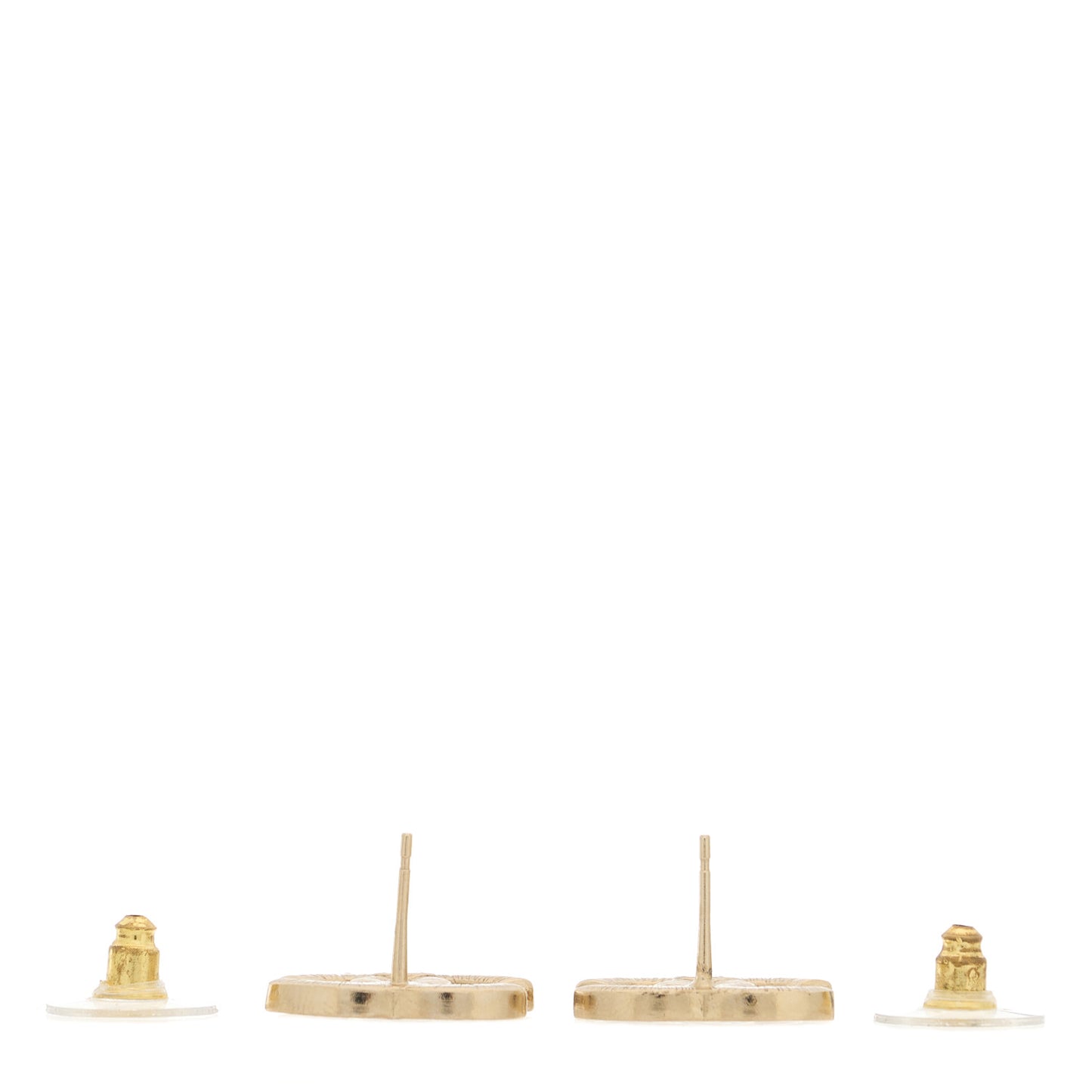 Crystal Large CC Earrings Gold