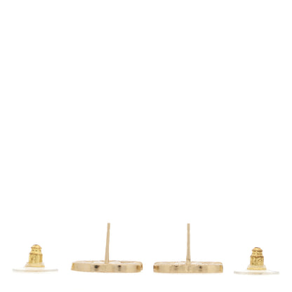 Chanel Crystal Large CC Earrings Gold 4 of 5