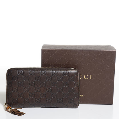 Gucci Guccissima Bamboo Tassel Zip Around Wallet Brown 8 of 8