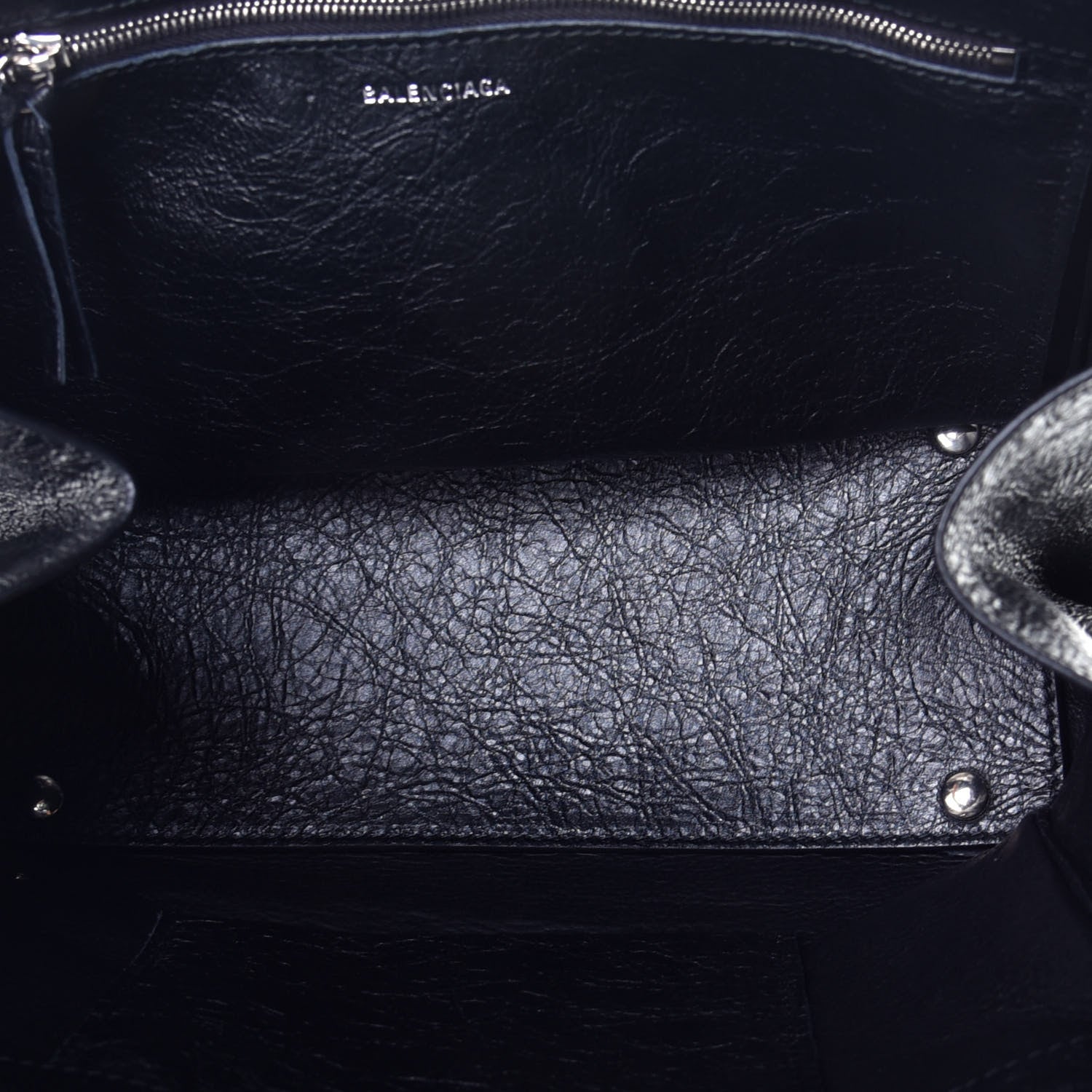 Balenciaga Agneau Graffiti Papier A6 Zip Around Tote Black 6 of 10