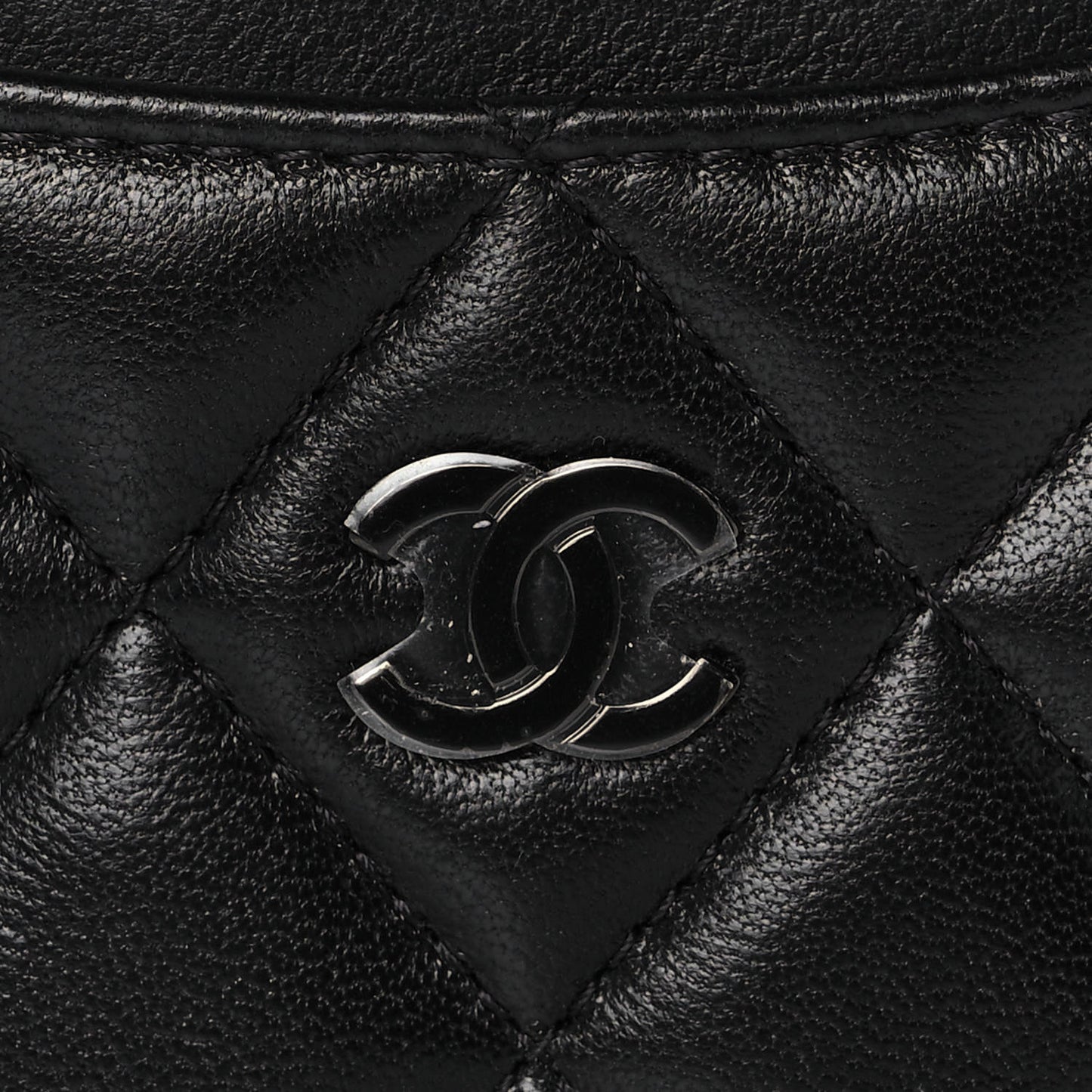 Lambskin Quilted Card Holder So Black