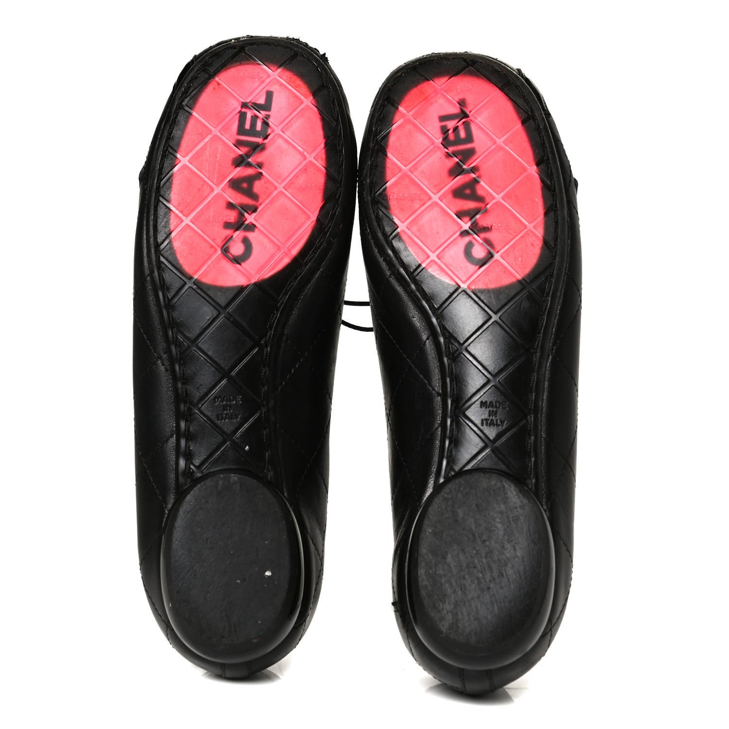 Lambskin Quilted Cambon Ballerina Flats 36 Black