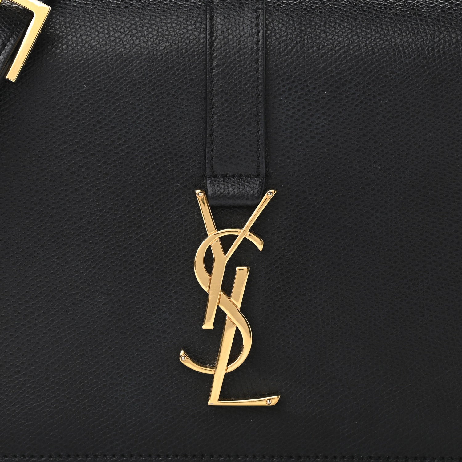 Saint Laurent Textured Calfskin Medium Classic Monogram Universite Bag Black 7 of 12