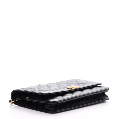 Chanel Caviar Quilted Boy Wallet On Chain WOC Black 4 of 9