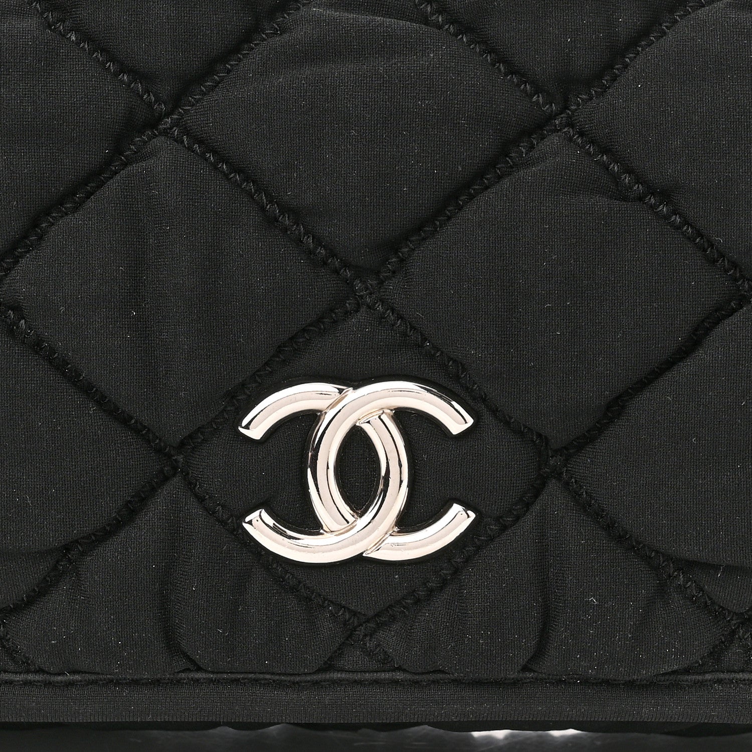 Chanel Jersey Bubble Quilt Flap Black 8 of 10