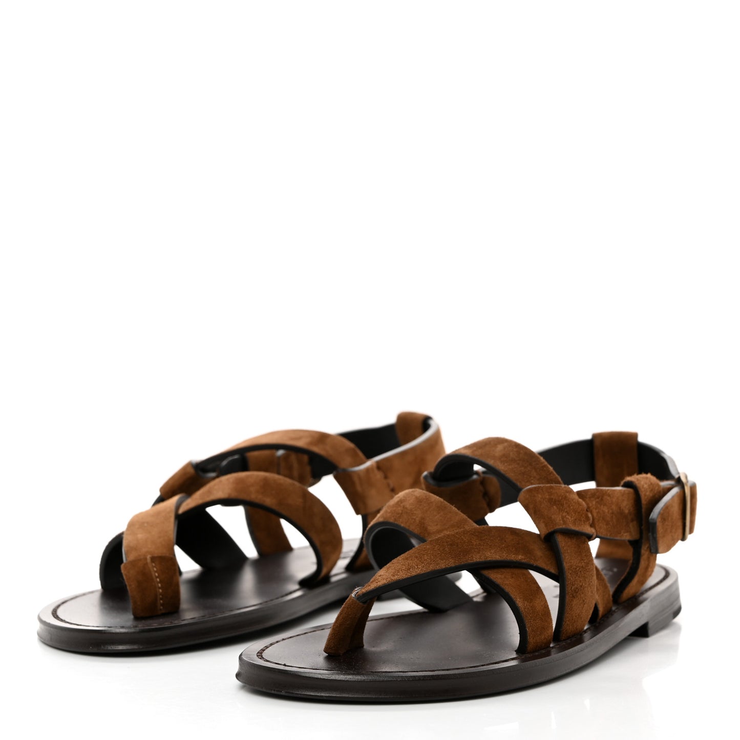 Suede Culver Flat Sandals 37 Brown