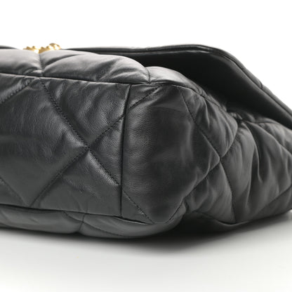 Chanel Goatskin Quilted Maxi Chanel 19 Flap Black 10 of 11