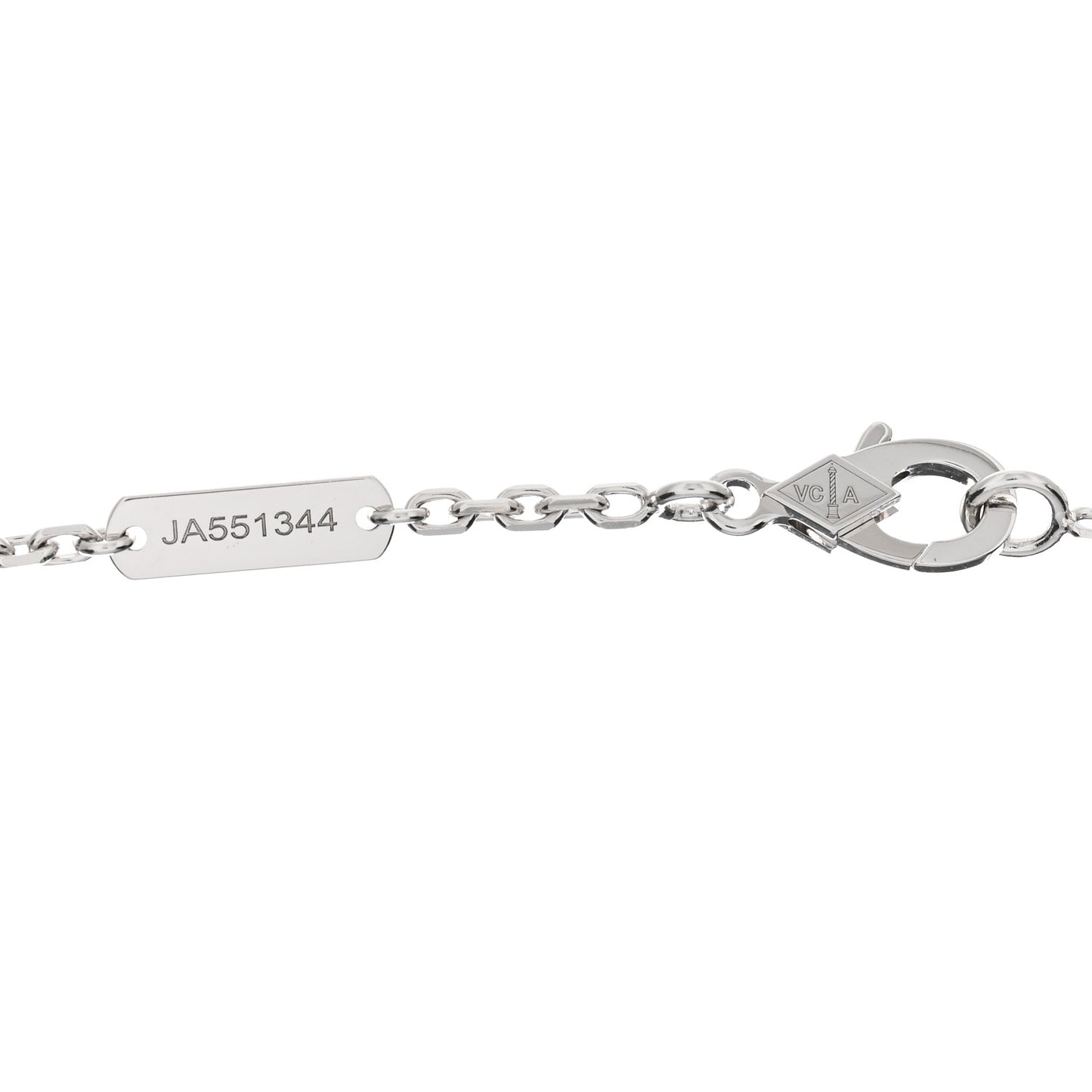 18K White Gold Mother of Pearl Magic Alhambra Pendant Necklace
