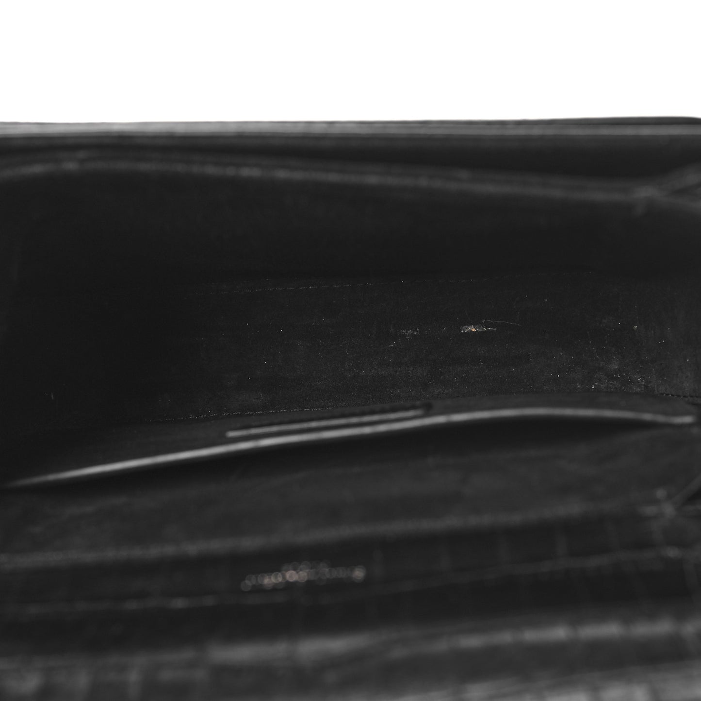 Calfskin Crocodile Embossed Medium Bellechasse Satchel Matte Black