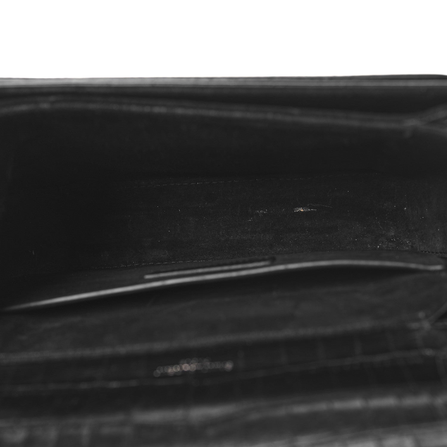 Saint Laurent Calfskin Crocodile Embossed Medium Bellechasse Satchel Matte Black 5 of 10