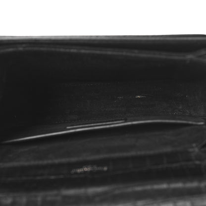 Saint Laurent Calfskin Crocodile Embossed Medium Bellechasse Satchel Matte Black 5 of 10