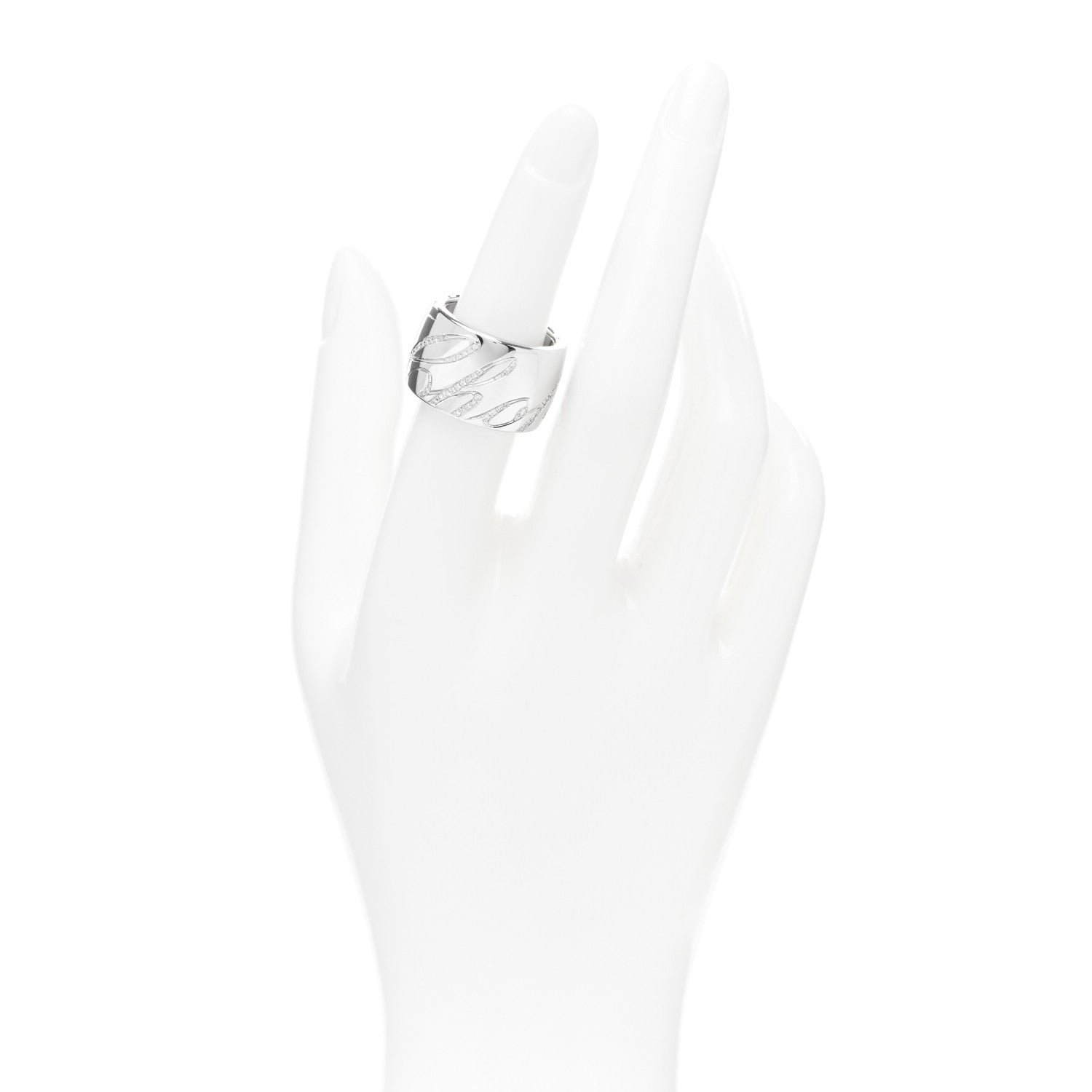 Chopard 18K White Gold Chopardissimo Diamonds Spinning Ring 52 6 2 of 4