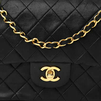 Chanel Lambskin Quilted Medium Double Flap Black 9 of 20