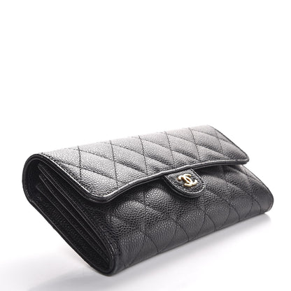 Chanel Caviar Quilted Large Flap Wallet Black 4 of 9