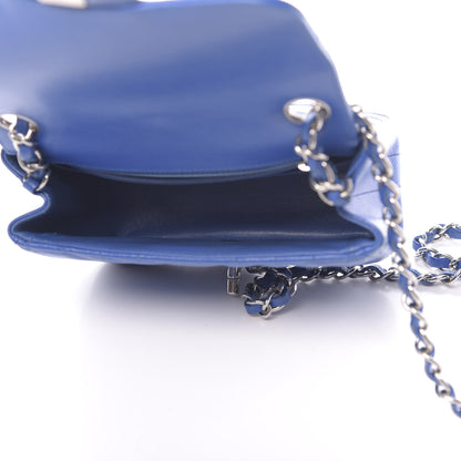 Chanel Caviar Chevron Quilted Mini Square Flap Blue 5 of 10