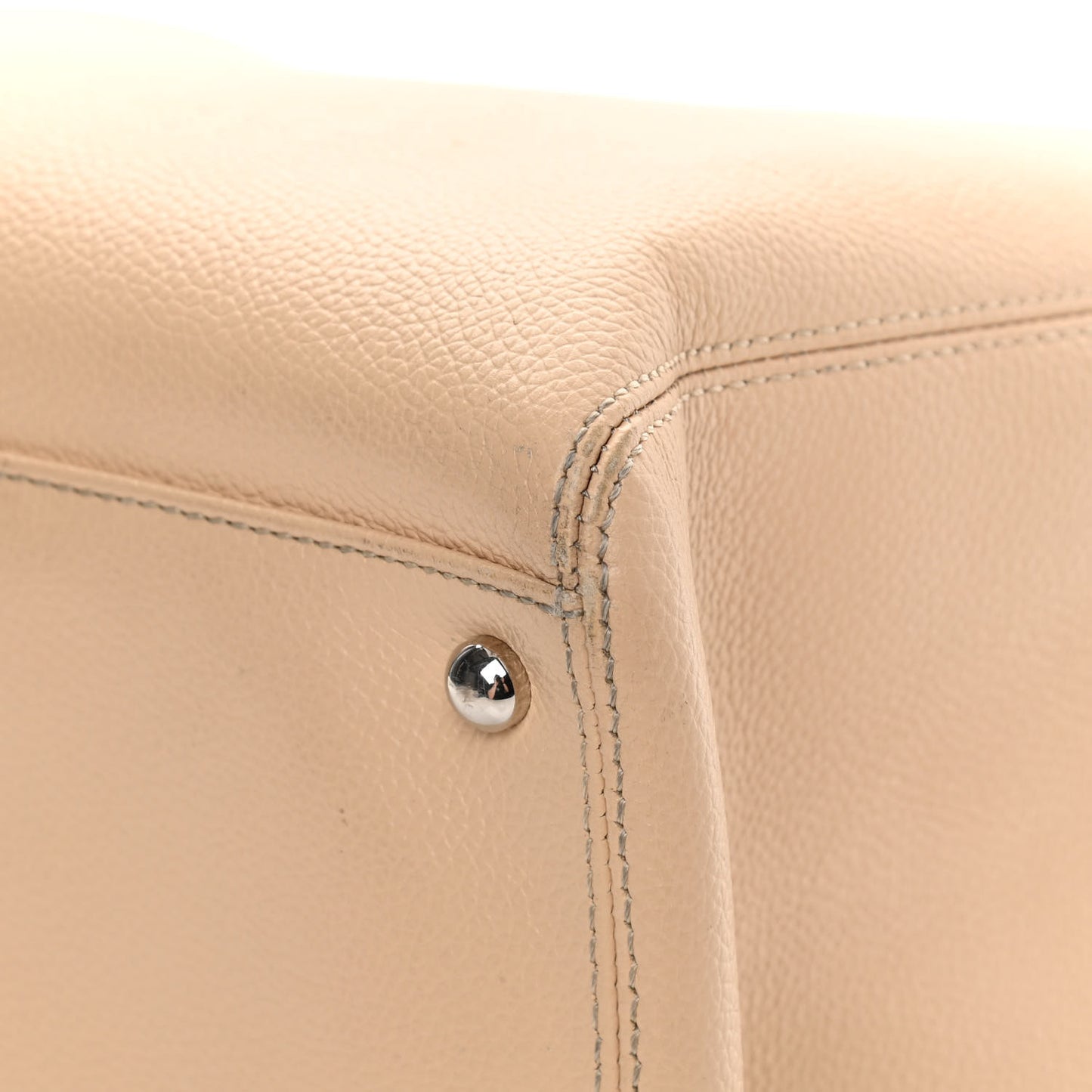 Calfskin Cerf Executive Shopper Tote Beige