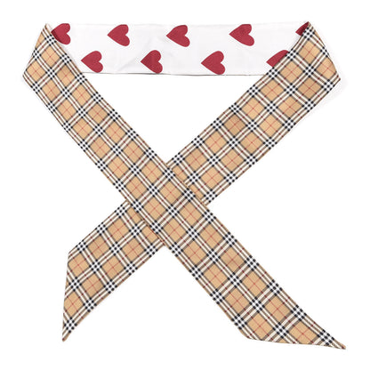 Burberry Silk Small Scale Check Heart Print Skinny Scarf 1 of 3