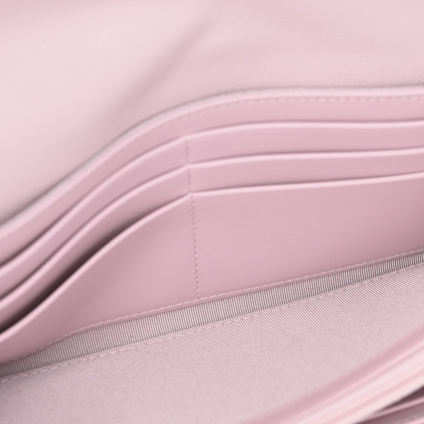 Caviar Quilted Large Gusset Flap Wallet Light Pink