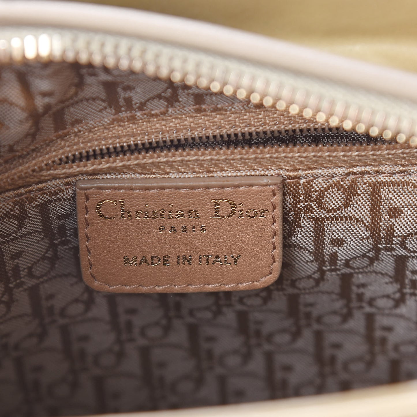 Patent Cannage Medium Lady Dior Beige