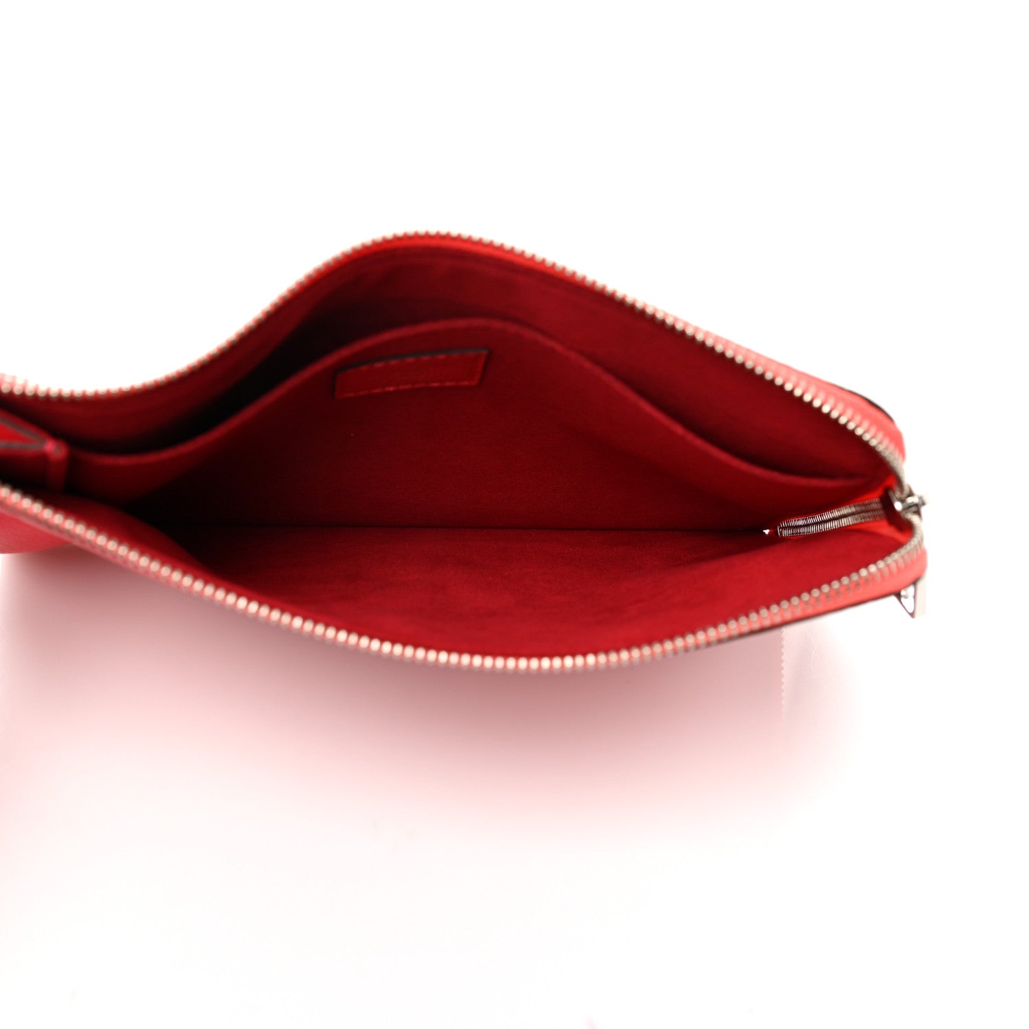 Louis Vuitton Calfskin Pochette Jules Zipped Clutch Poppy 5 of 8