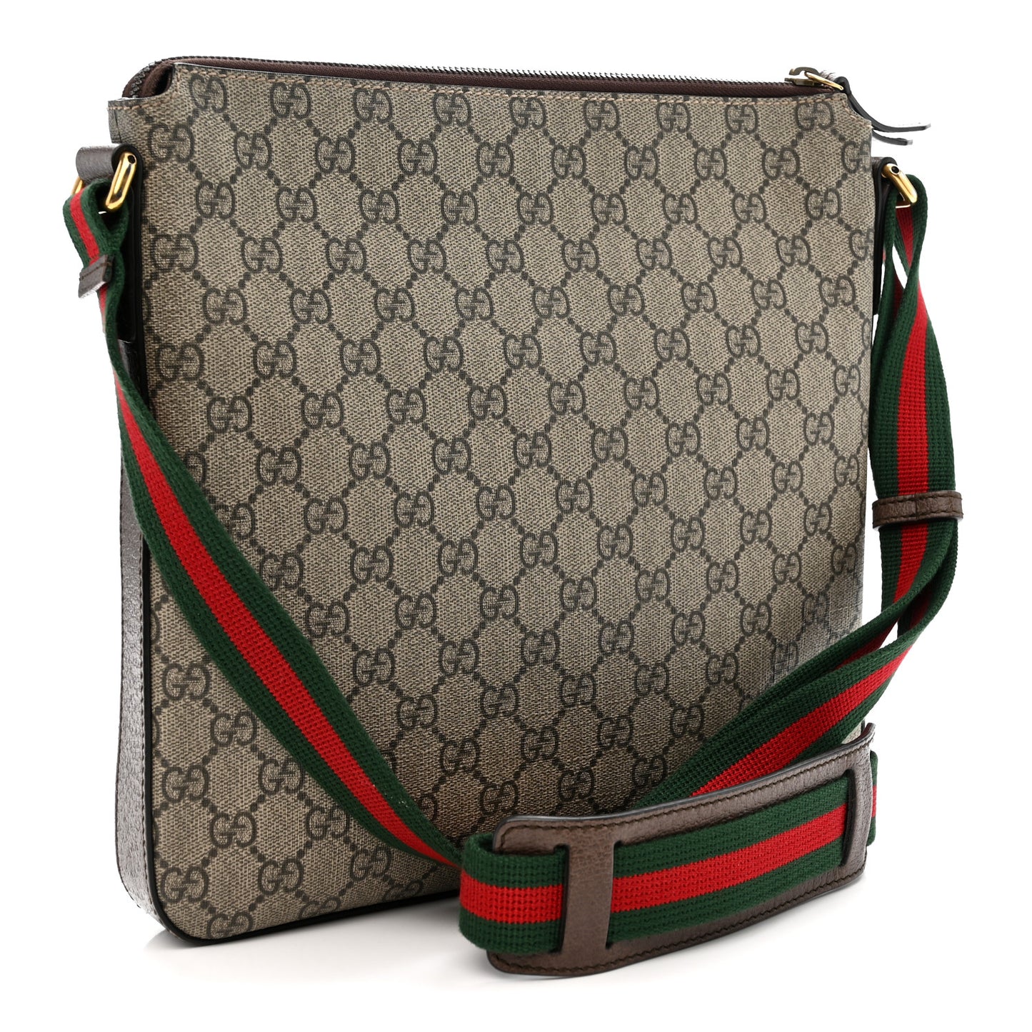 Soft GG Supreme Monogram Courrier Web Medium Flat Messenger Bag Beige New Acero Multicolor
