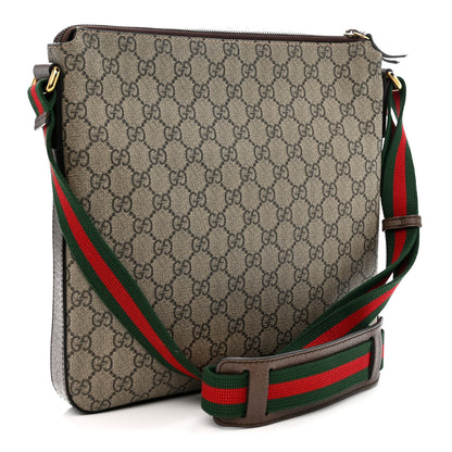 Gucci Soft GG Supreme Monogram Courrier Web Medium Flat Messenger Bag Beige New Acero Multicolor 3 of 11