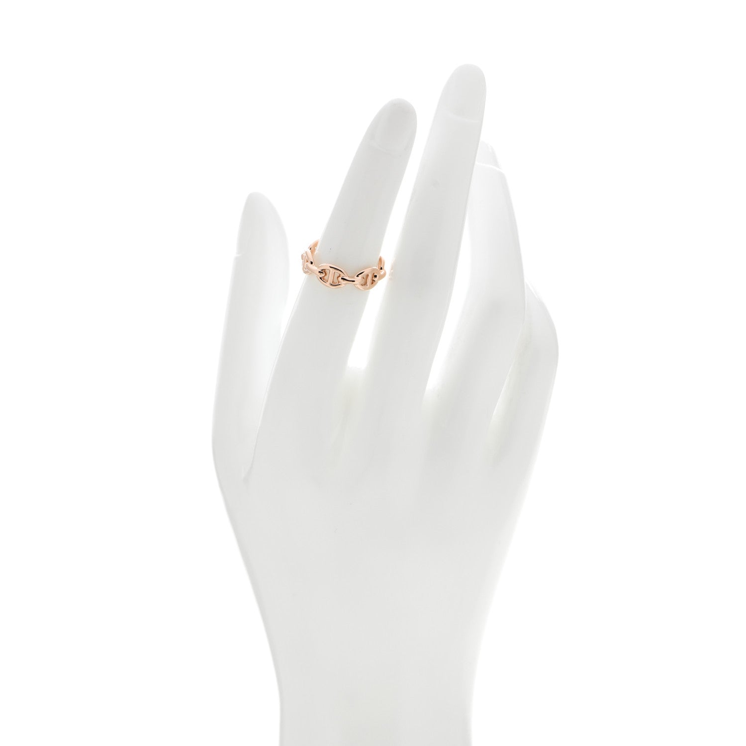 Hermes 18K Rose Gold PM Chaine D'Ancre Enchainee Ring 51 5.75 2 of 5