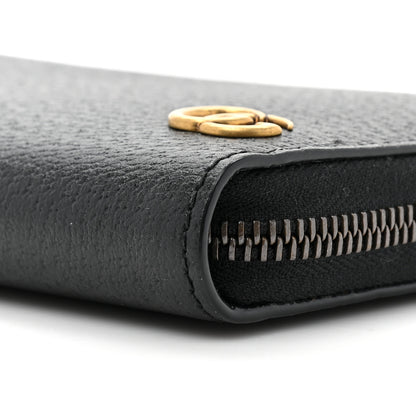 Gucci Dollar Calfskin Boar Effect GG Marmont Zip Around Wallet Black 11 of 14