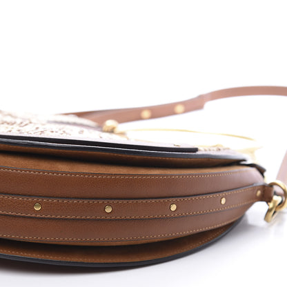 Chloe Calfskin Suede Raffia Medium Pixie Bag Caramel 10 of 12