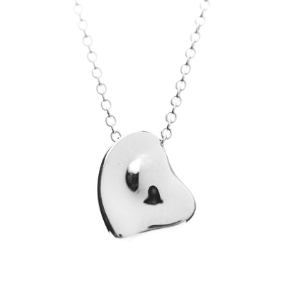 Tiffany Sterling Silver 11mm Elsa Peretti Full Heart Pendant Necklace 5 of 7