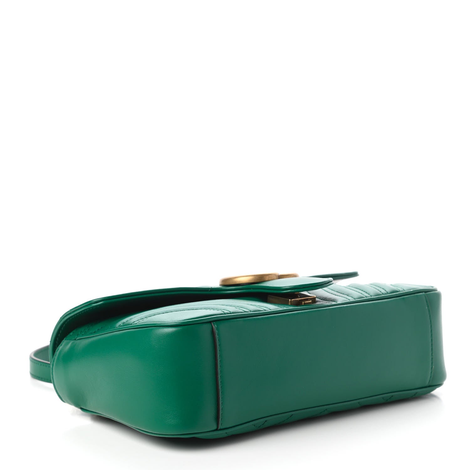 Gucci Calfskin Matelasse Small GG Marmont Shoulder Bag Emerald Green 4 of 10