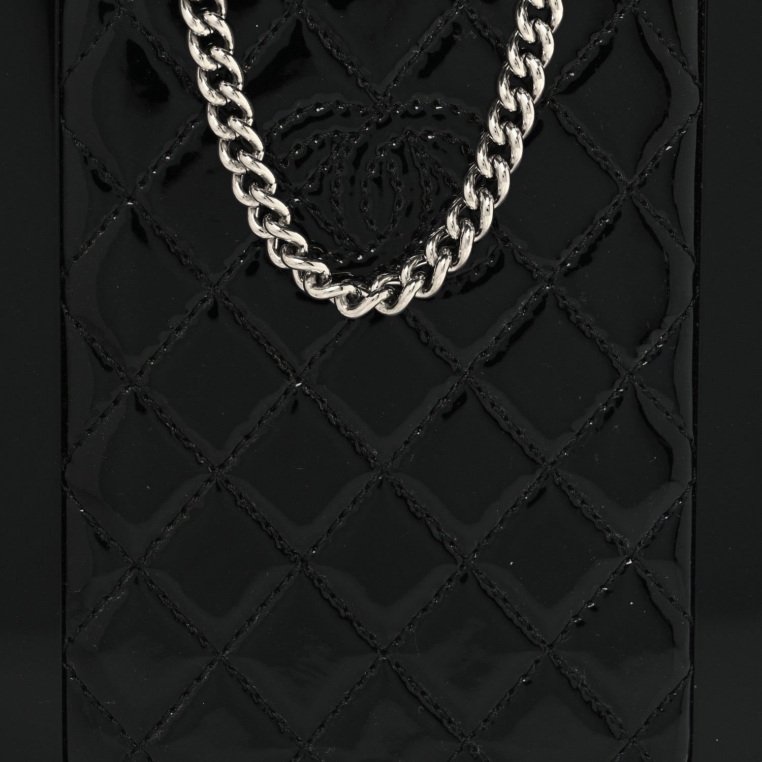 Chanel Plexiglass Patent Evening In The Air Mini Trolley Minaudiere Clutch Black Gold 9 of 13