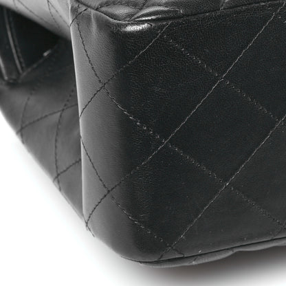 Chanel Lambskin Quilted Jumbo Double Flap So Black 9 of 10