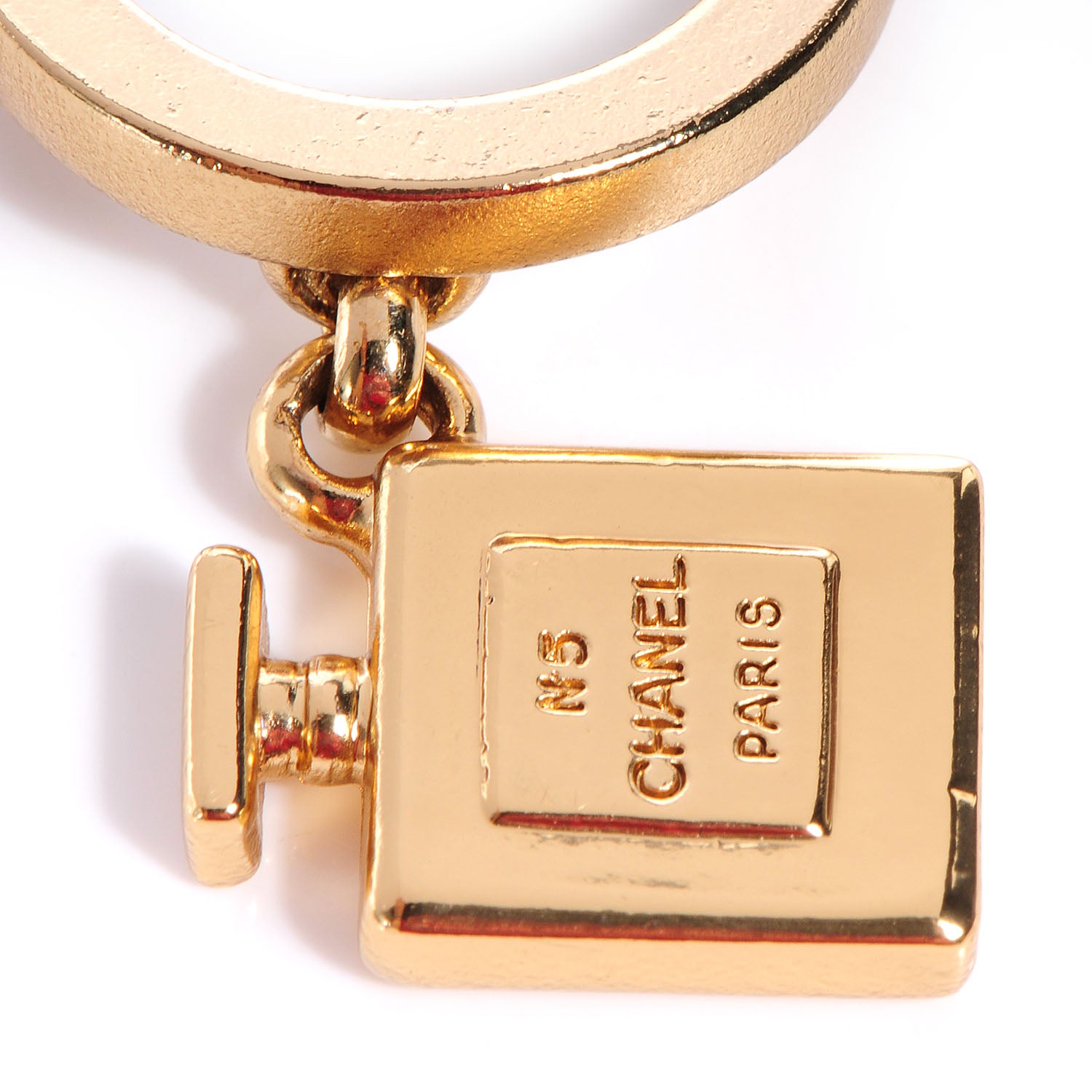 Chanel N°5 Perfume Bottle Charm Ring 6.5 Gold 3 of 5