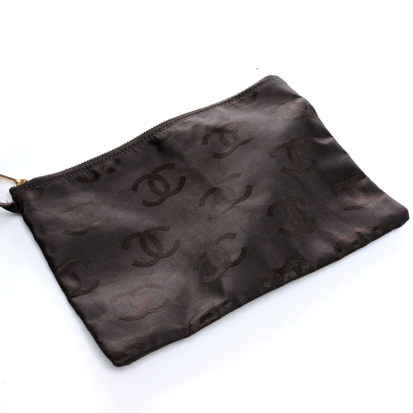 Calfskin CC Drawstring Bucket Bag Brown