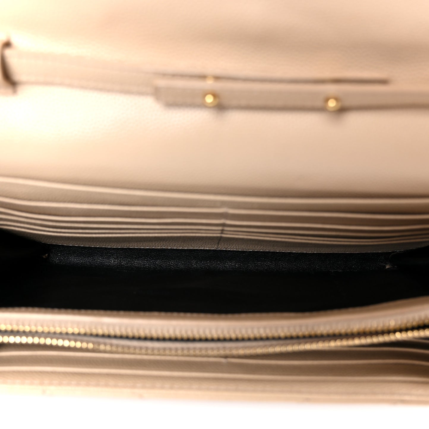 Grain De Poudre Matelasse Chevron Monogram Chain Wallet Dark Beige
