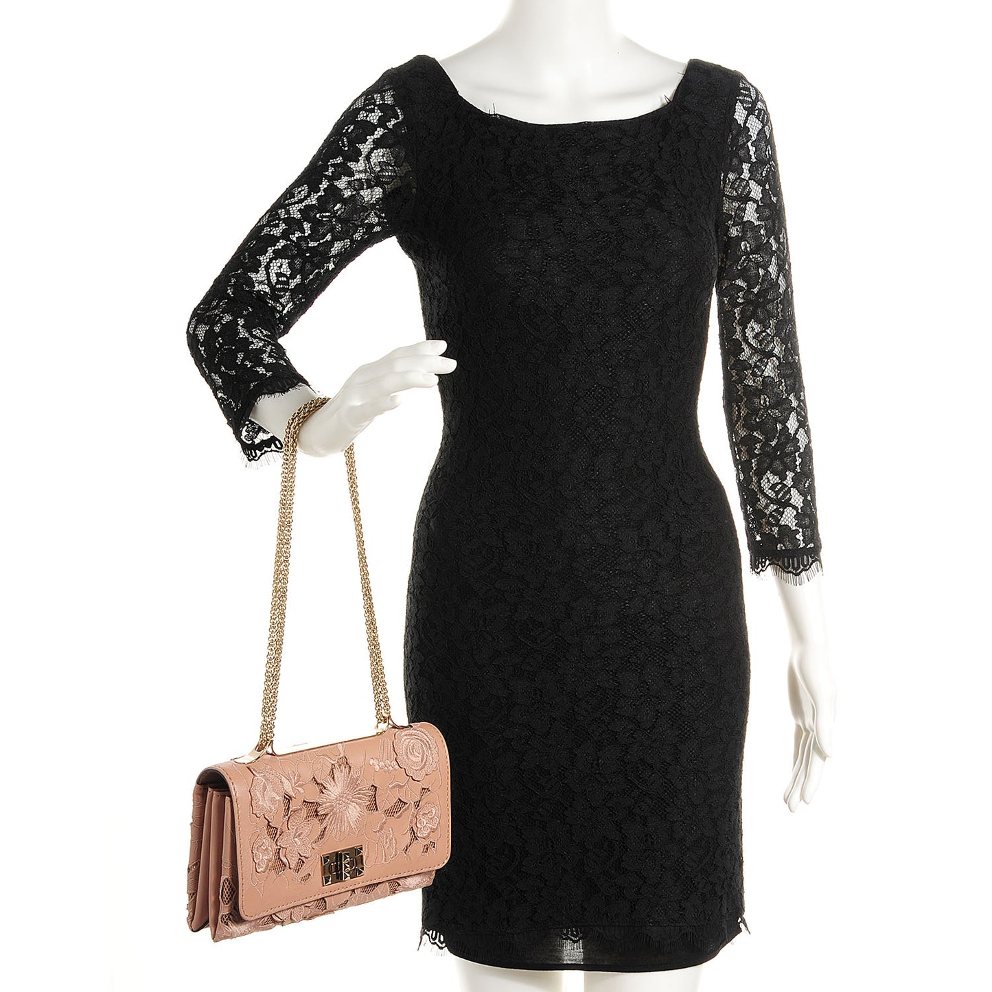 Lambskin Lace Girello Flap Blush