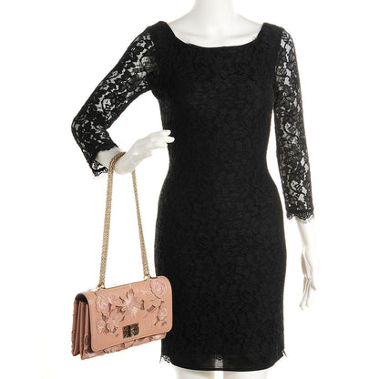 Valentino Garavani Lambskin Lace Girello Flap Blush 2 of 8